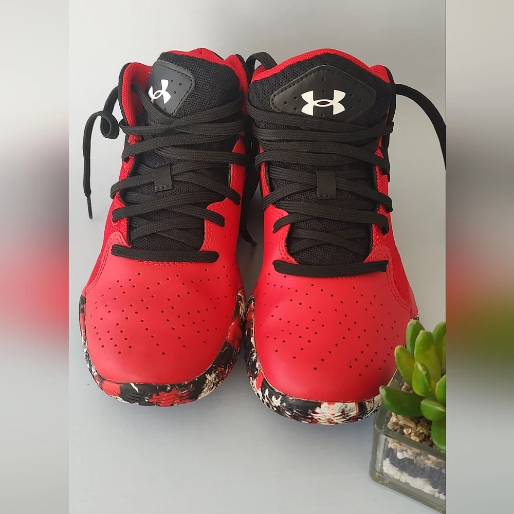 Under Armour Red and Black Athletic Shoes Boys